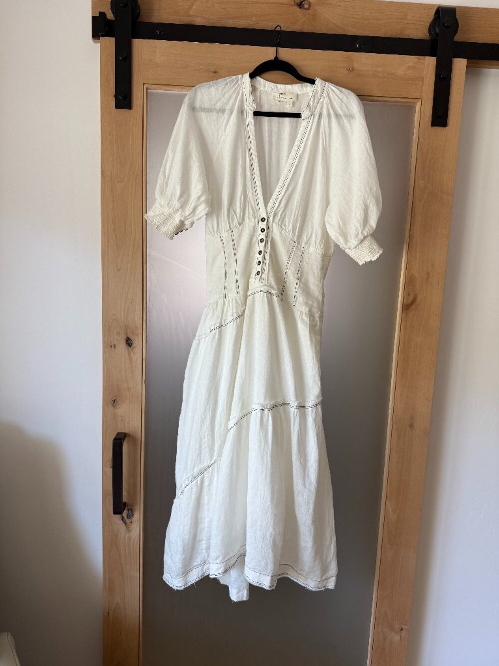 Anthropologie - V-Neck Corset Midi Shirt Dress  - Sz M - Picture 5 of 13